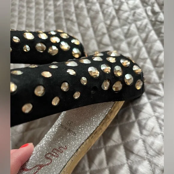 Rene Caovilla stunning evening sandals, black suede with bronze studs size 35 - Picture 4 of 4